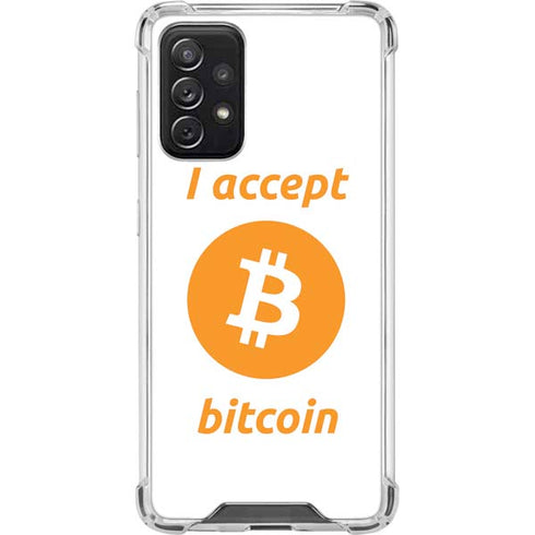 I Accept Bitcoin Galaxy A72 5G Clear Case